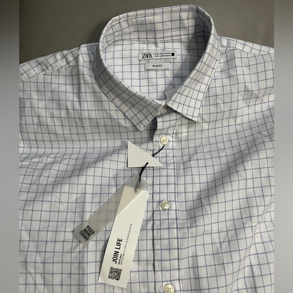 NWT - Zara Men’s Easy Iron Plaid Shirt - Size XL - Picture 3 of 7